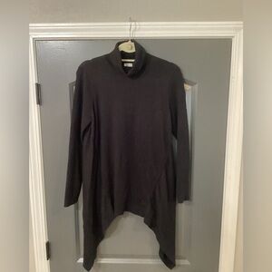 Chico's Elegant Black Cowl Neck, sharkbite Sweater